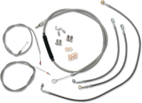 Handlebar Cable/Brake Line Kit - 15\" - 17\" Ape Hanger Handlebars - Stainless Steel 2011 - 2014