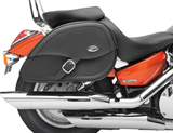 Drifter Teardrop Saddlebags with Shock Cutaway