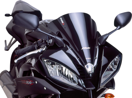 Race Windscreen - 12-1/2\" - Black - YZF-R6 2006 - 2007