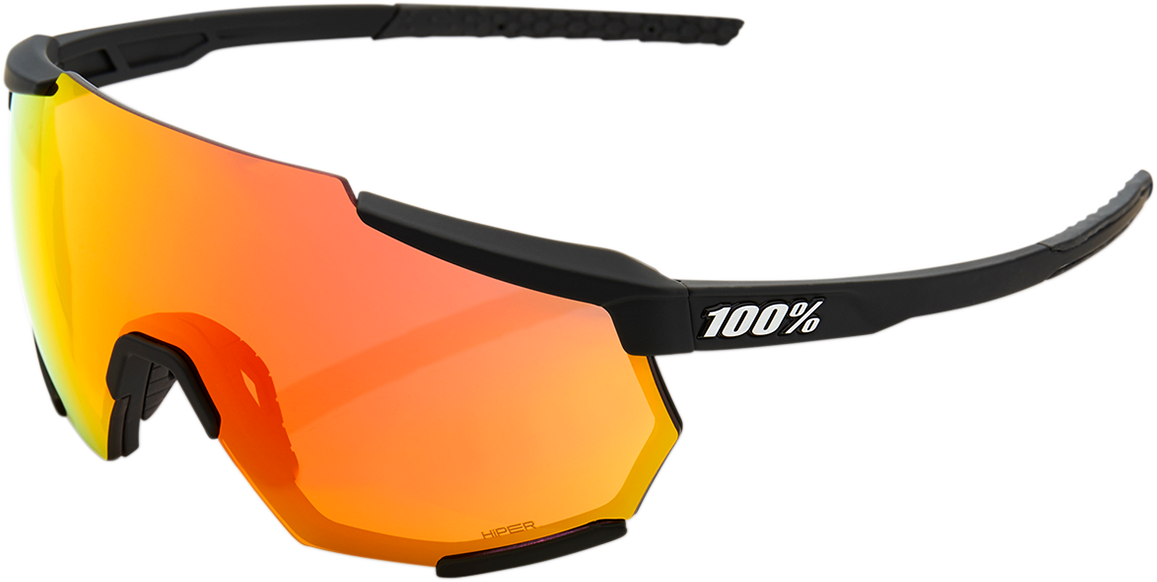 Racetrap Sunglasses - Soft Tact Black - Red Mirror Lens