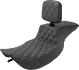 Tour Step-Up Seat - Rider Backrest - Full Lattice Stitch - FLHR/FLHX \'97-\'07 1997 - 2007