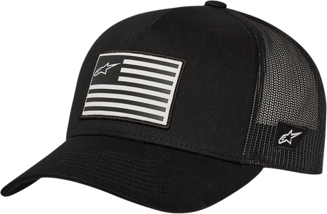 Flag Snapback Hat - Black/Black - One Size