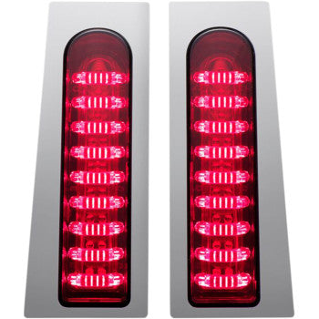 CUSTOM DYNAMICS  2040-2157 ProBEAM® Fillerz® Saddlebag LED Lights ProBEAM® Fillerz® Lights - Red - Chrome