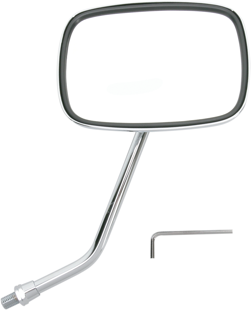 Mirror - \"Ride Free\" - Side View - Rectangle - M10 x 1.25 (Left Hand) - Chrome - Right