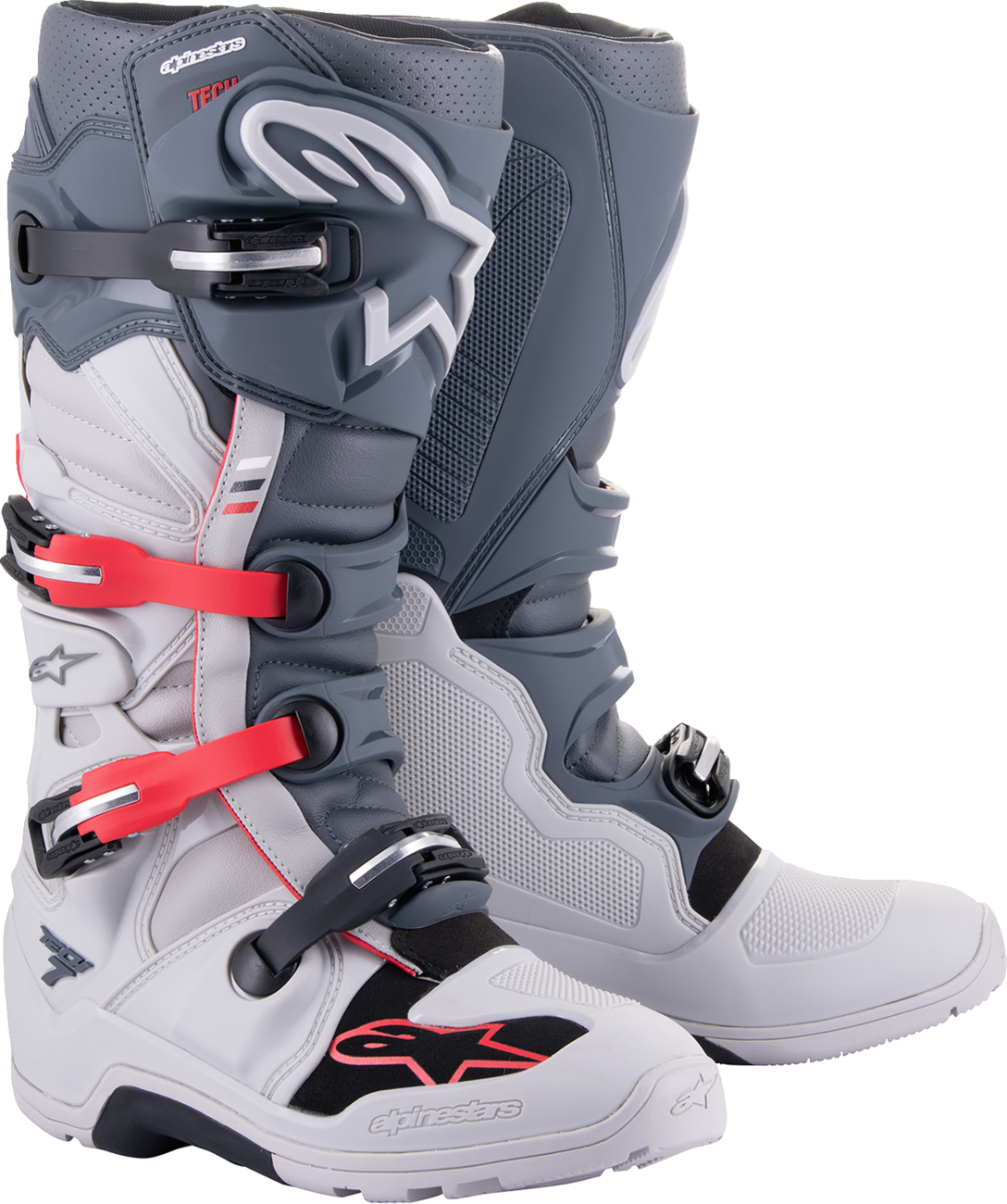 Tech 7 Enduro Boots - Gray/Red - US 11