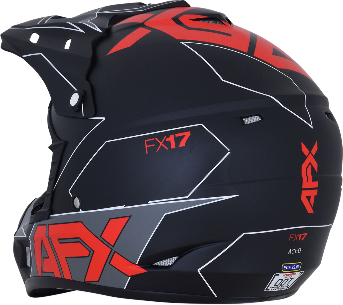 FX-17 Helmet - Aced - Matte Black/Red - Large