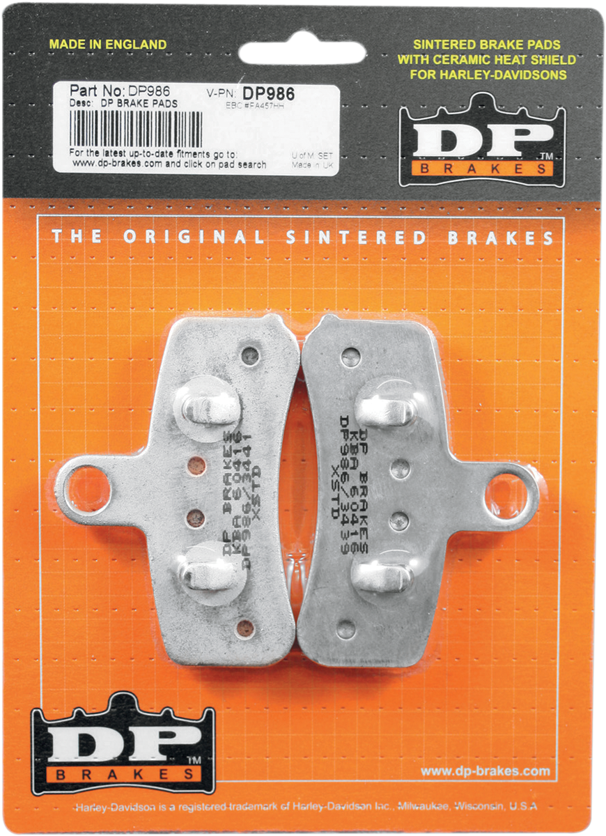 Sintered Brake Pads - DP986 2008 - 2017