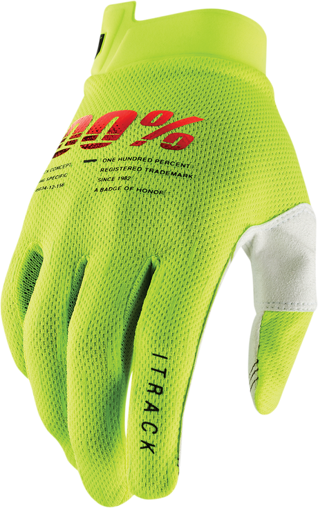 Youth iTrack Gloves - Fluo Yellow - Small