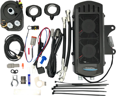 Side Mount Oil Cooler Kit - Gloss Black - FXR/Touring 1984 - 2008