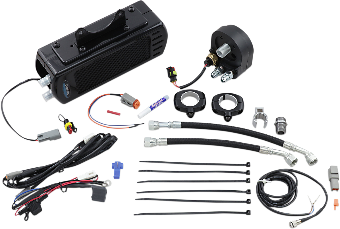 Side Mount Oil Cooler Kit - Gloss Black - Touring 2009 - 2016