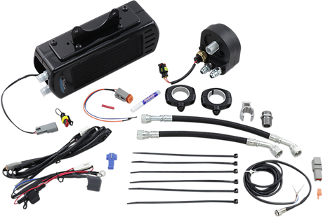 Side Mount Oil Cooler Kit - Gloss Black - Touring 2009 - 2016