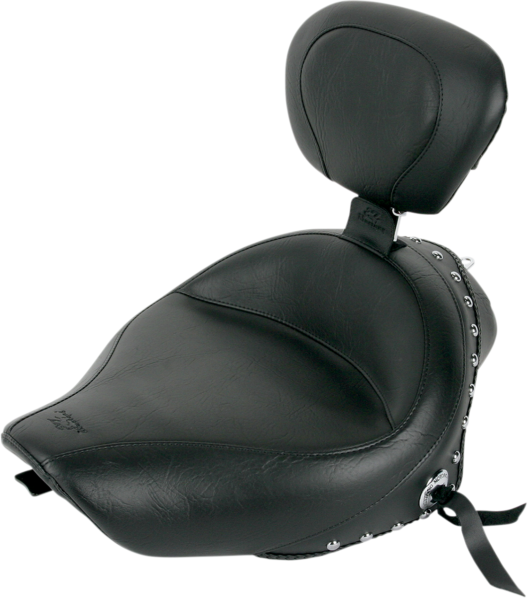 Wide Solo Seat - With Backrest - Black - Studded W/Concho - XL \'04-\'20 2004 - 2021