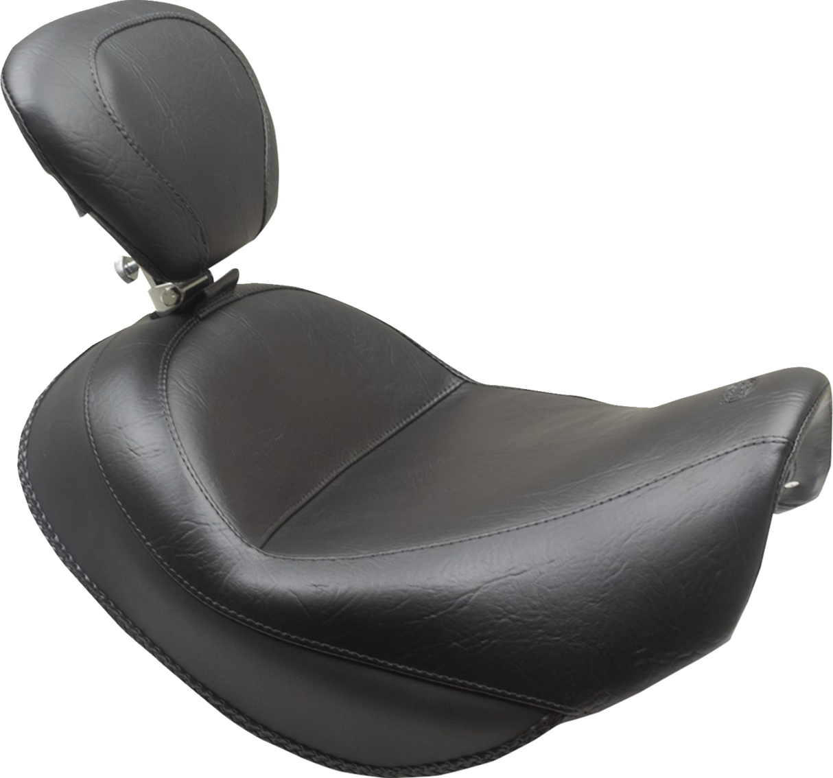 Wide Touring Solo Seat - Black - Plain - with Driver Backrest - C90T \'15-\'19 2015 - 2019