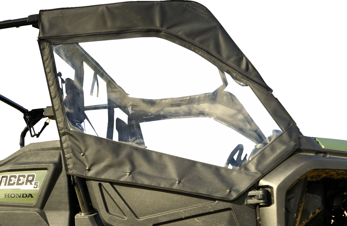 Soft Doors - Middle/Rear Windows - Black - Honda Pioneer 1000 2016 - 2023