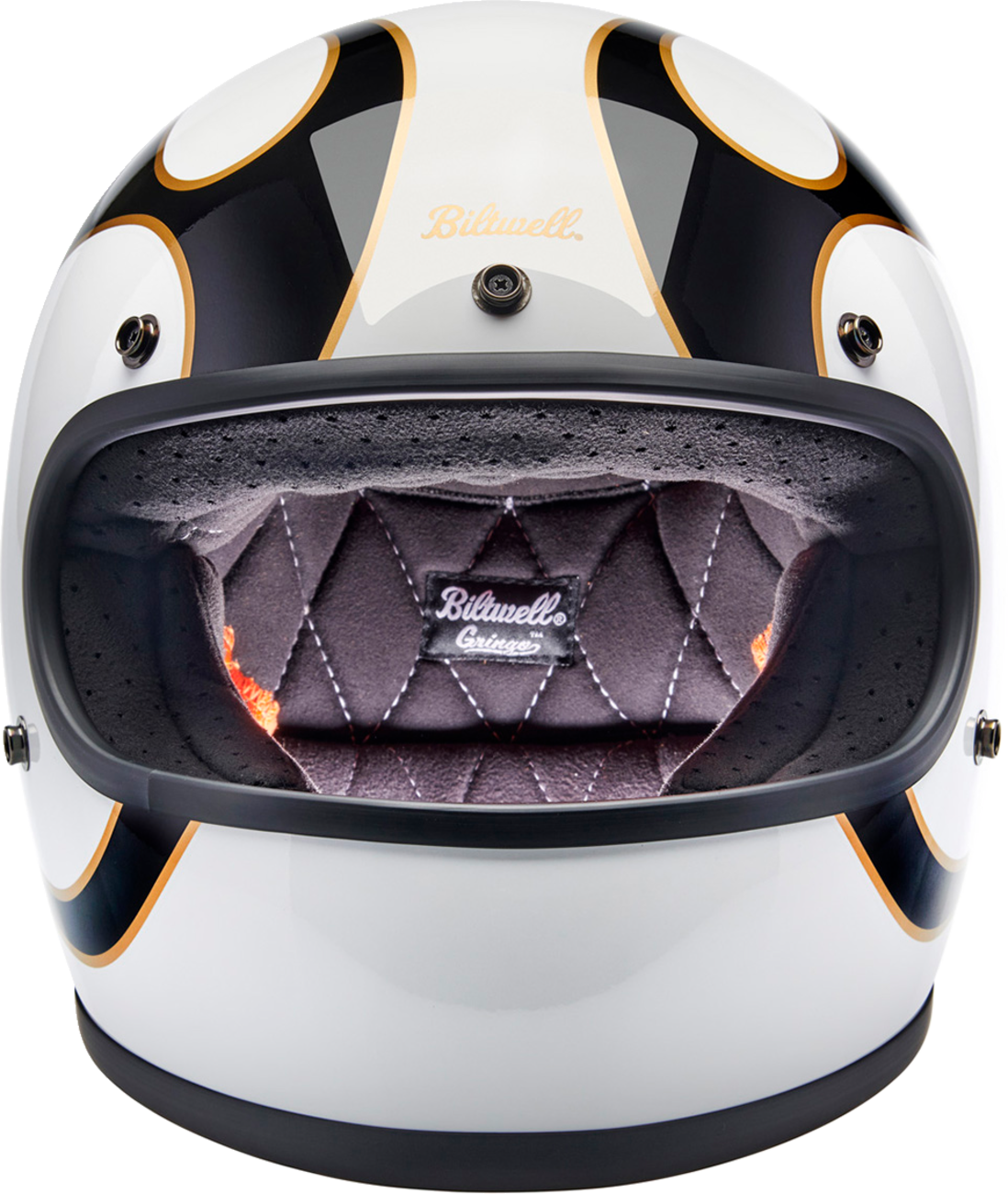 Gringo Helmet - Flames - White/Black - Medium