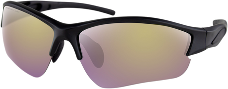 Rapid Sunglasses - Matte Black - Purple HD Yellow Revo Mirror