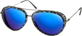 Ice Sunglasses - Matte Gray Tortoise Gunmetal - Brown HD Blue Mirror