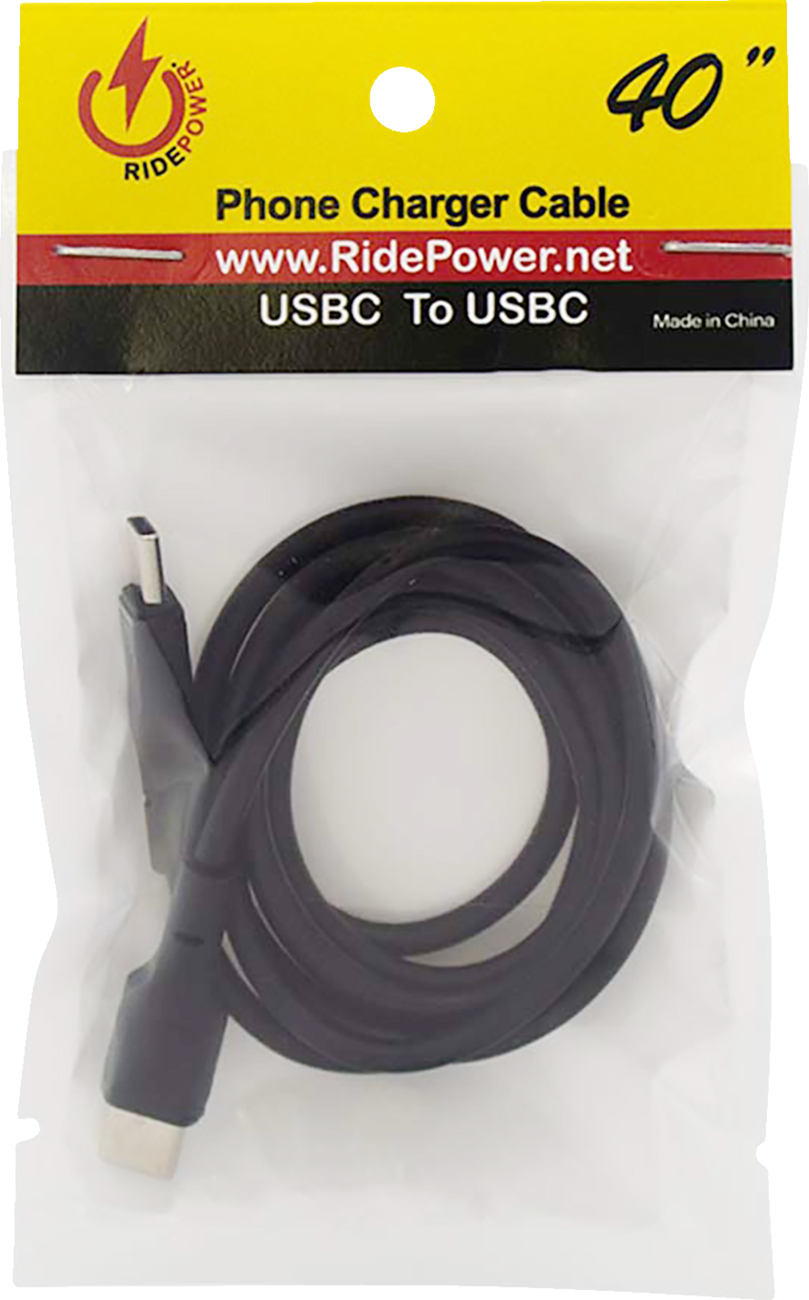 Male USB-C to Male USB-C Cable - Phone - Charger - 40\" - Black