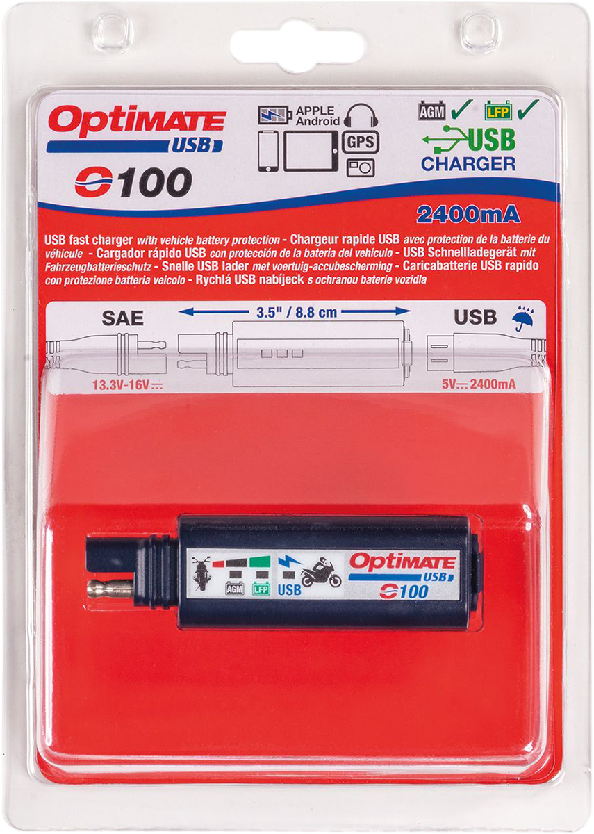 SAE to USB Charger - 2 Pin Connector - LED