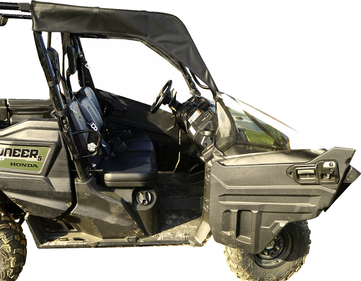 Soft Doors - Middle/Rear Windows - Black - Honda Pioneer 1000 2016 - 2023