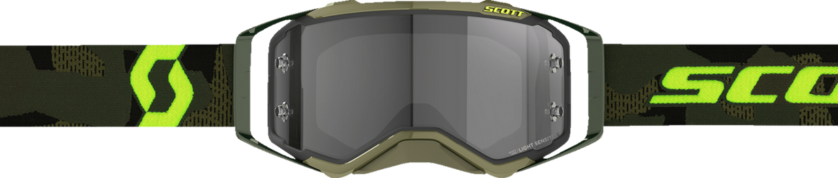 Prospect Goggle - Khaki Green/Neon Yellow - Light Sensitive Gray