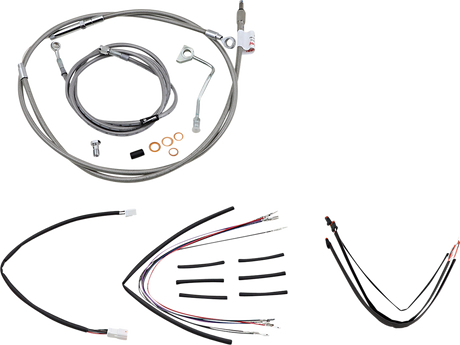 Handlebar Cable/Brake Line Kit - Complete - 18\" Ape Hanger Handlebars - Stainless Steel 2014 - 2016