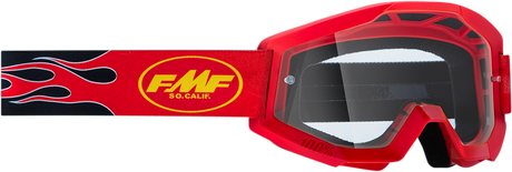 Youth PowerCore Goggles - Flame - Red - Clear