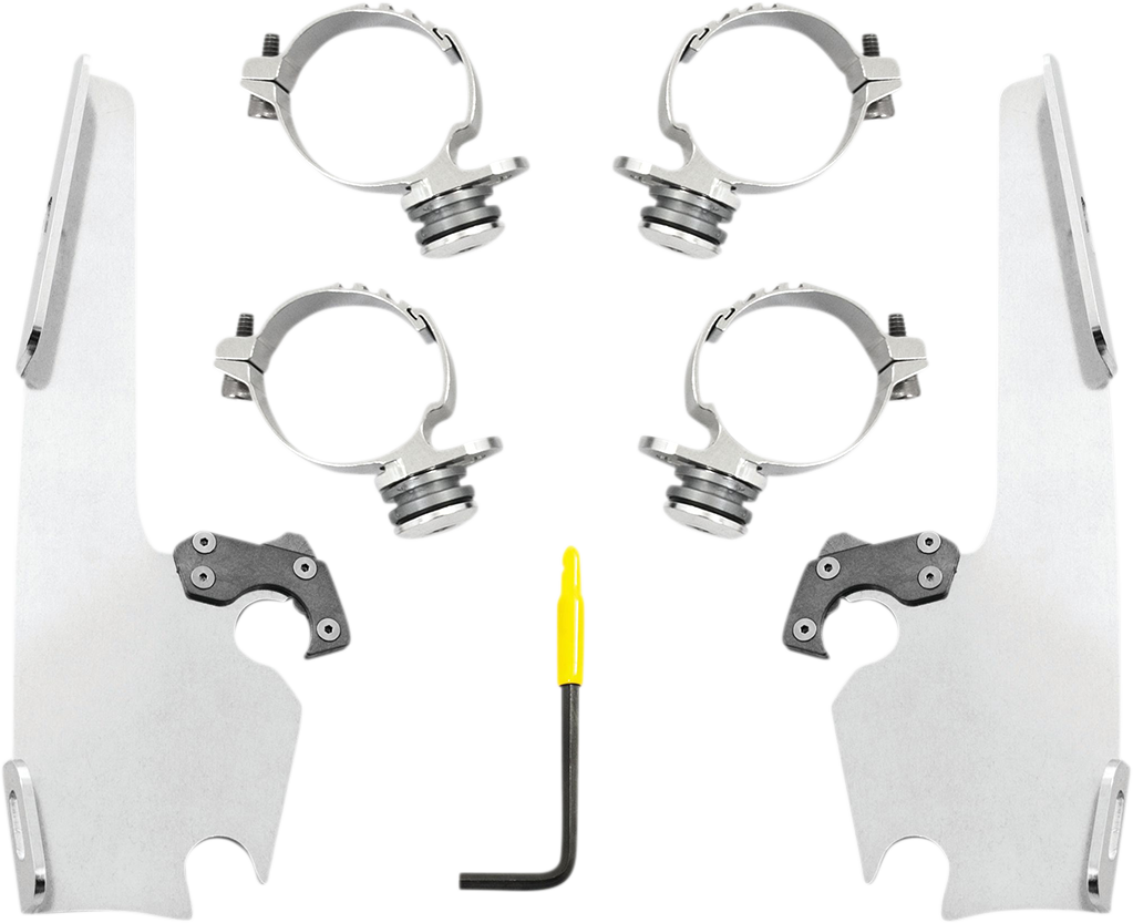 Fats/Slim Windshield Trigger Lock Complete Mount Kit - Polished - XL 2016 - 2021