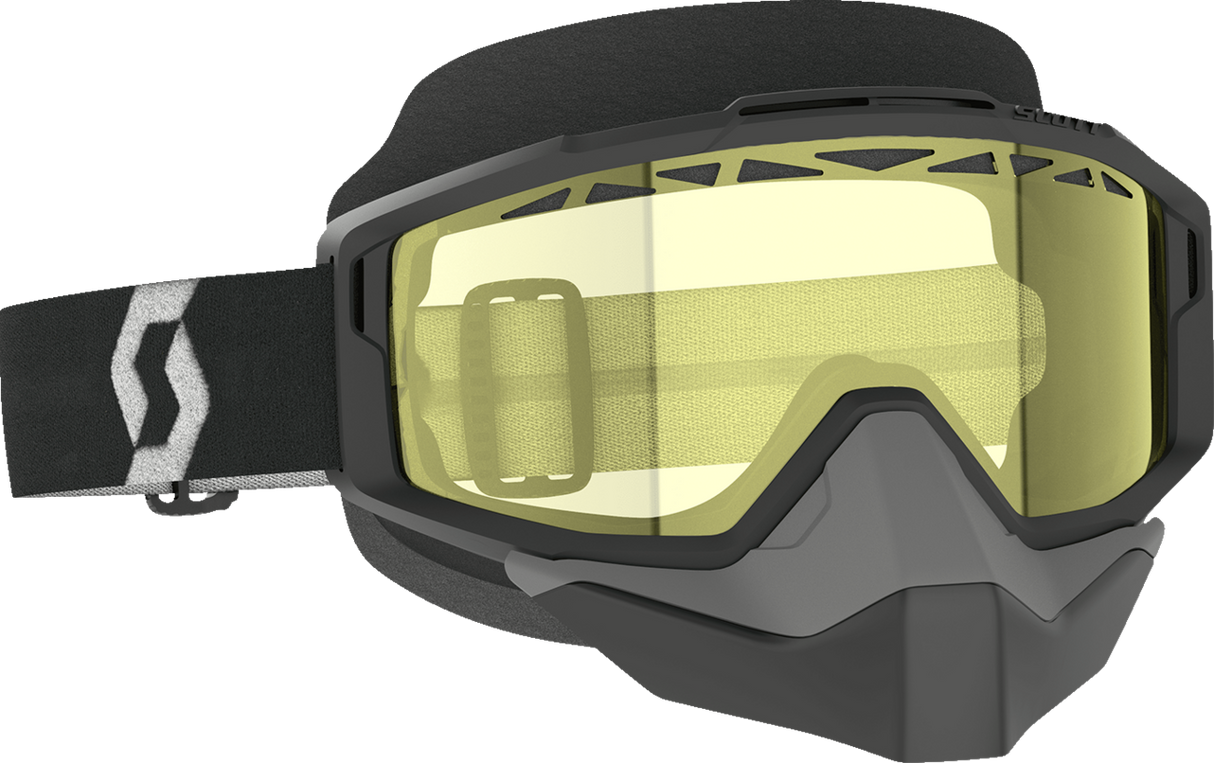 Split OTG Snow Goggle - Black/White - Dual Lens - Yellow