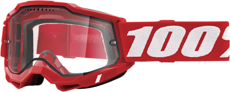 Accuri 2 Enduro MTB Goggles - Neon Red - Clear