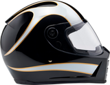 Lane Splitter Helmet - Gloss Black/White Flames - 2XL