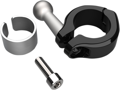 Ball Mount - Aluminum Clamp - 7/8\" - 1\" Handlebars - Black