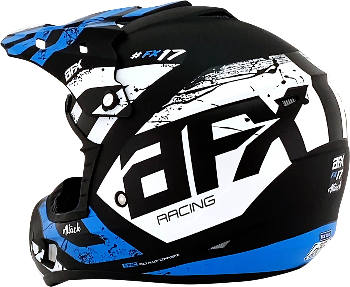 FX-17Y Helmet - Attack - Matte Black/Blue - Medium