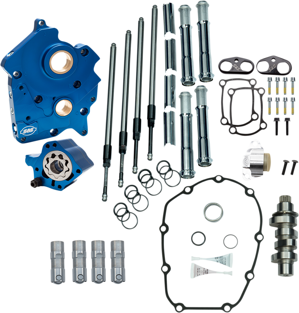 Cam Chest Kit with Plate - Chain Drive - Oil Cooled - 475 Cam - Chrome Pushrods - M8 2017 - 2021