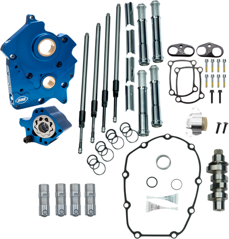 Cam Chest Kit with Plate - Chain Drive - Oil Cooled - 475 Cam - Chrome Pushrods - M8 2017 - 2021