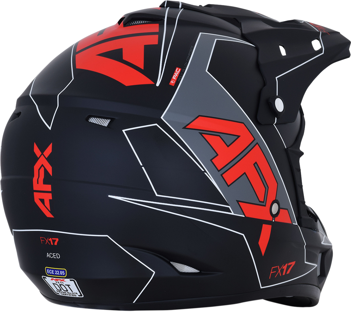 FX-17 Helmet - Aced - Matte Black/Red - Large