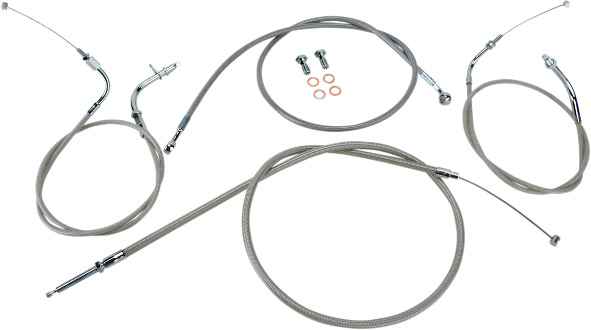 Cable Line Kit - 12\" - 14\" - XVS650CU - Stainless Steel 1998 - 2017