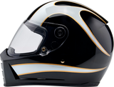 Lane Splitter Helmet - Gloss Black/White Flames - XS