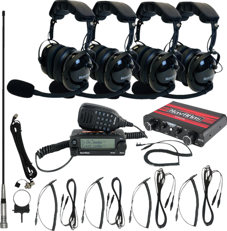 Intercom/Radio and Headset Kit - 4-Seat - Black