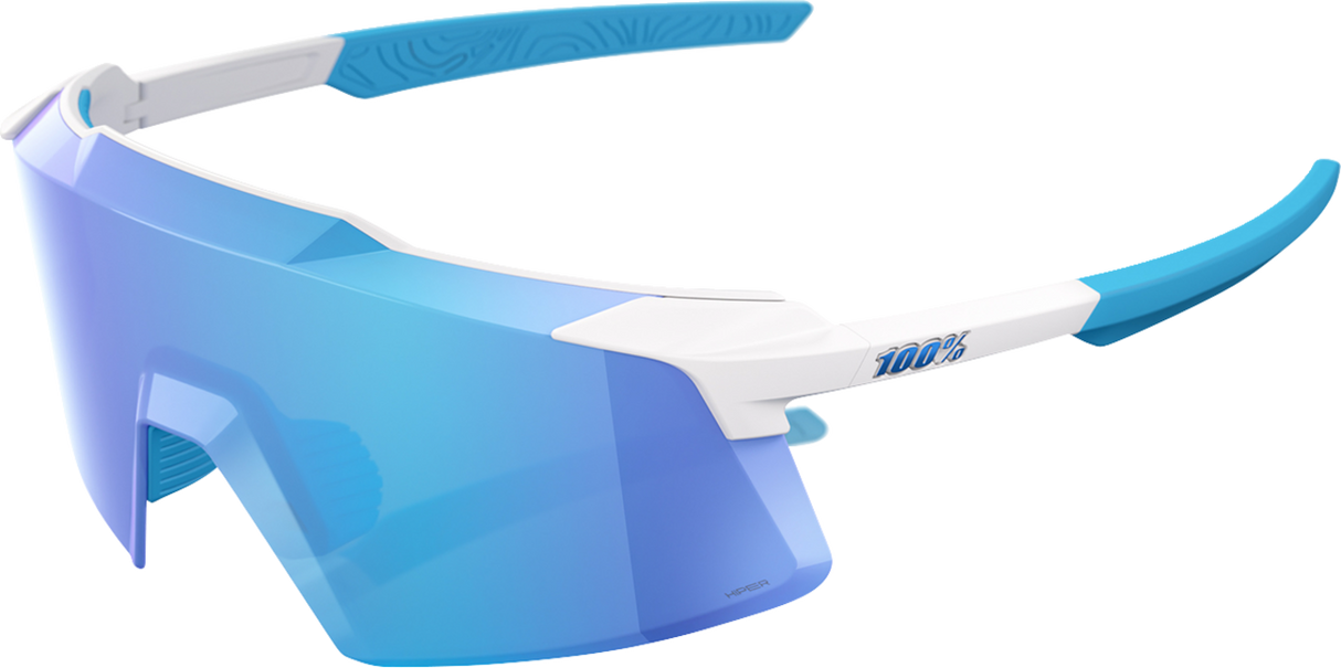 Aerocraft Sunglasses - Matte White - HiPER Blue