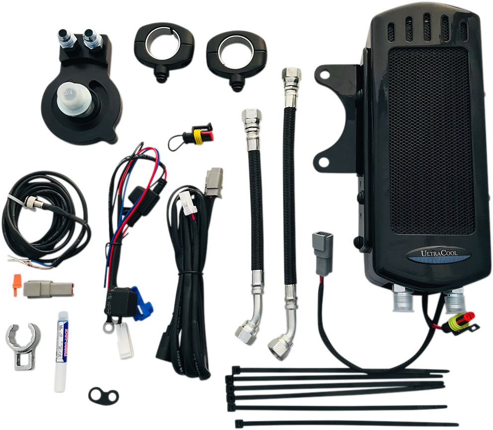 Side Mount Oil Cooler Kit - Gloss Black - Sportster 1972 - 1985