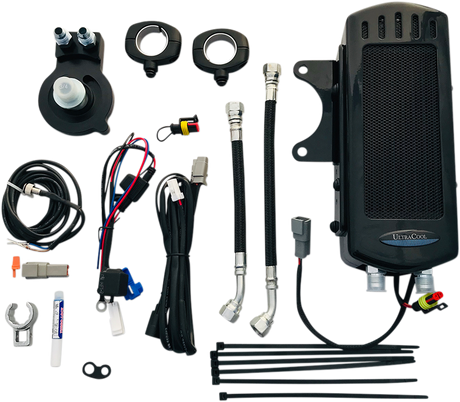 Side Mount Oil Cooler Kit - Gloss Black - Sportster 1972 - 1985