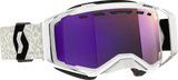 Prospect Snow Cross Goggle - White/Black - Dual Lens - Enhancer Purple Chrome