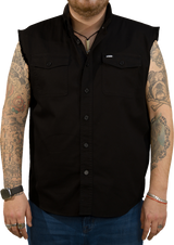 USA Skull Melt Sleeveless Shirt - Black - Medium