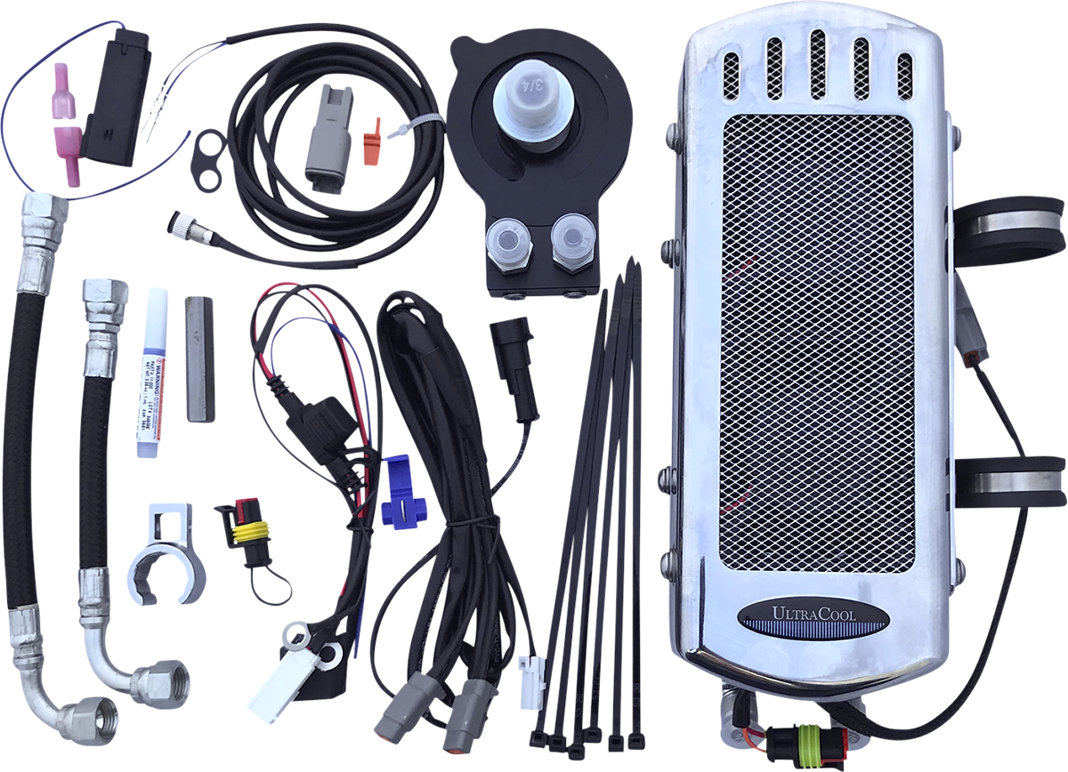 Side Mount Oil Cooler Kit - Chrome - M8 Softail 2018 - 2020