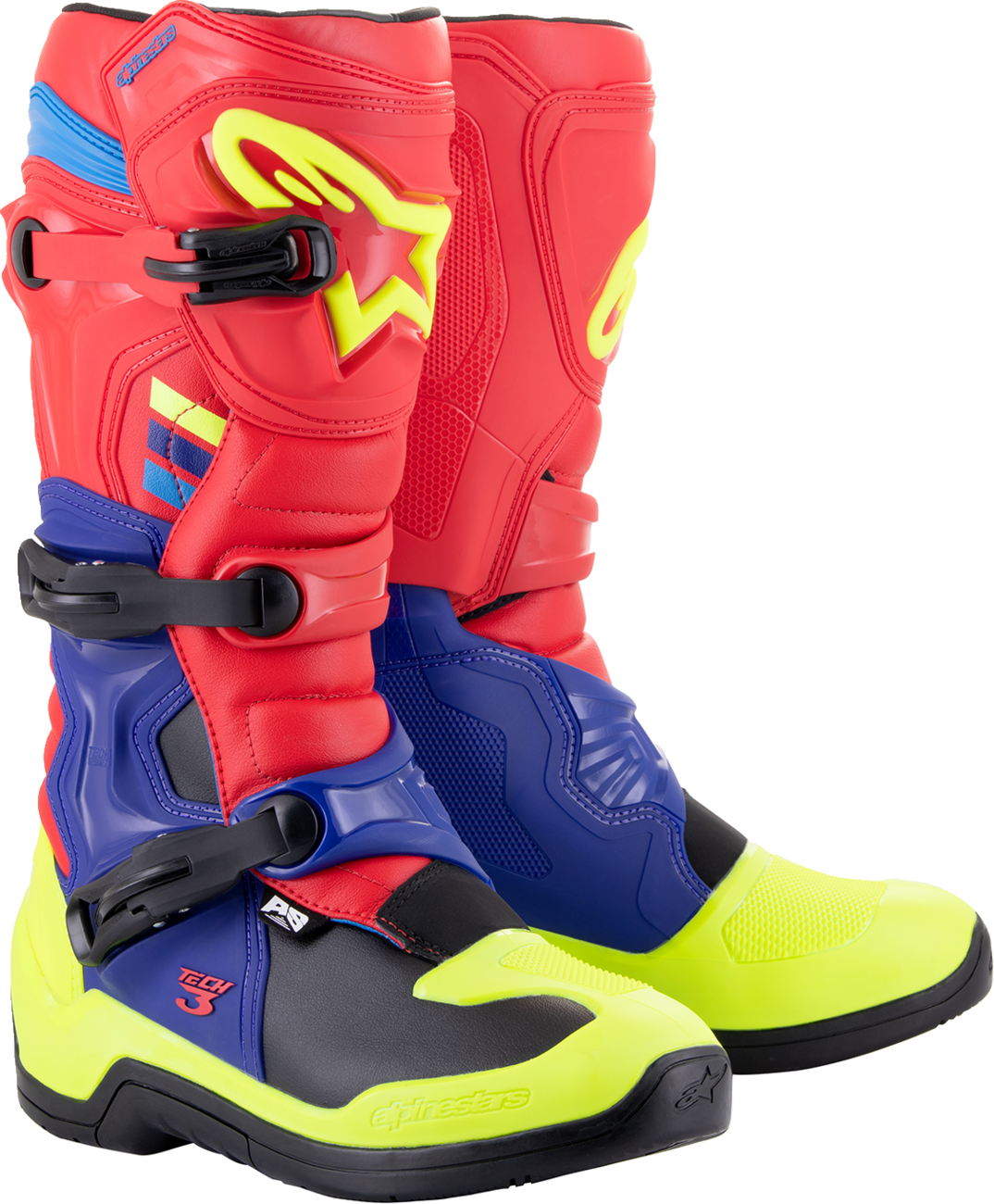 Tech 3 Boots - Red/Blue/Yellow Fluorescent - US 10