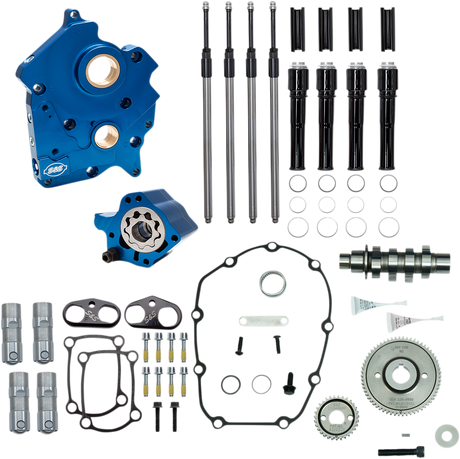 Cam Chest Kit with Plate - Gear Drive - Oil Cooled - 465 Cam - Black Pushrods - M8 2017 - 2020