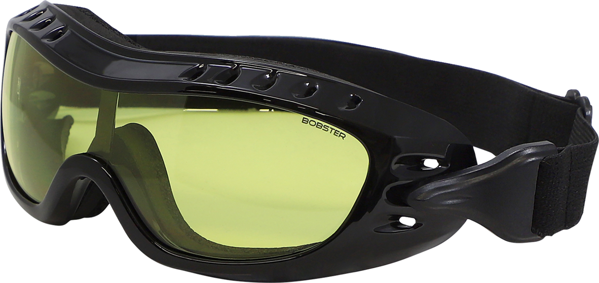 Night Hawk Goggles - Gloss Black - Yellow