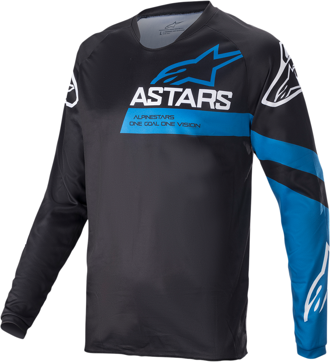 Racer V3 Long-Sleeve Jersey - Black/Bright Blue - XL