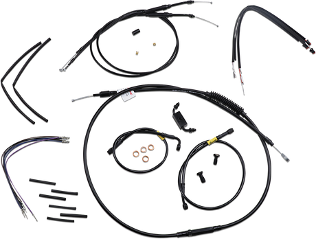 Handlebar Cable and Brake Line Kit - 12\" Wide Glide Gorilla Handlebars 2012 - 2017